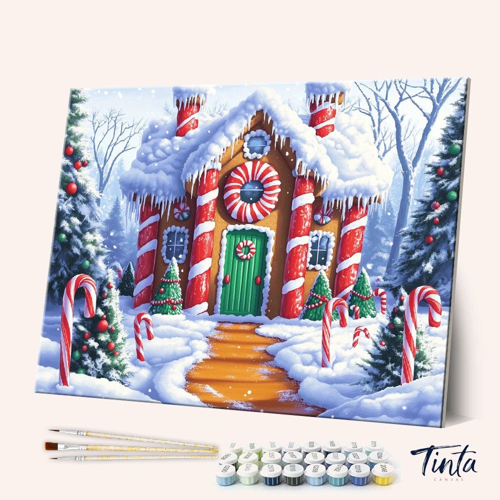 Candy Cane House paint by numbers kit