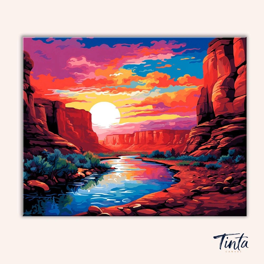 Canyon Sundown paint by numbers kit