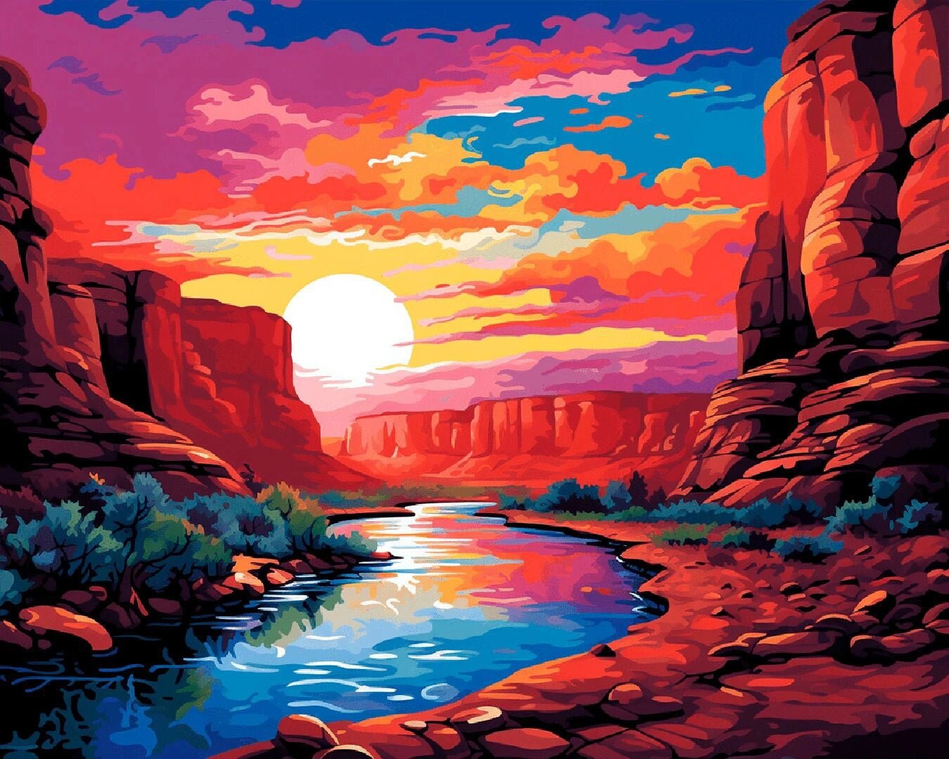 Canyon Sundown paint by numbers kit
