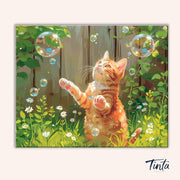 Cat & Bubbles paint by numbers kit