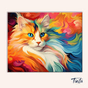 Cat Rainbow paint by numbers kit