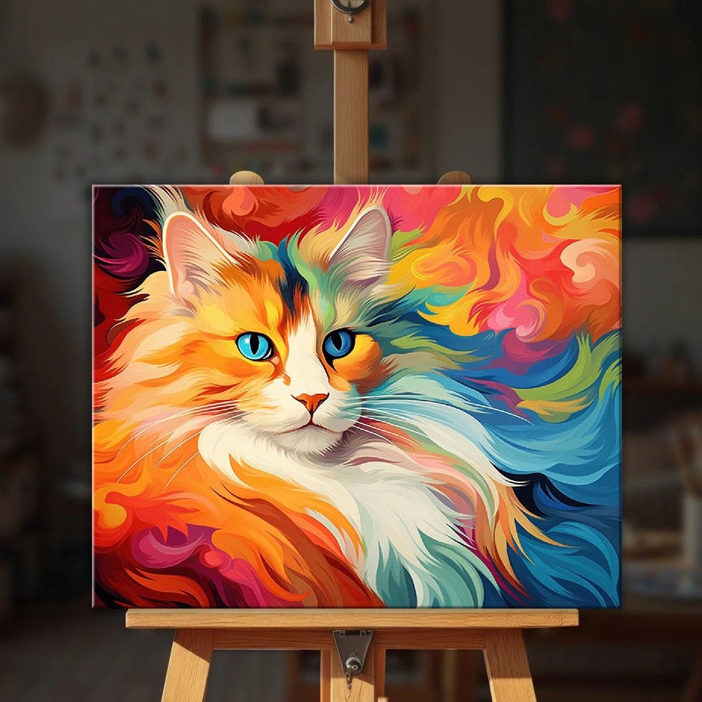 Cat Rainbow paint by numbers kit