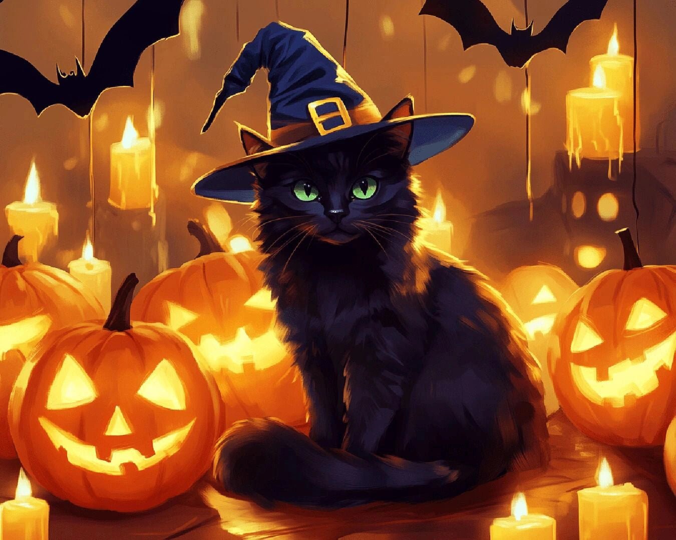 Cat's Spell paint by numbers kit