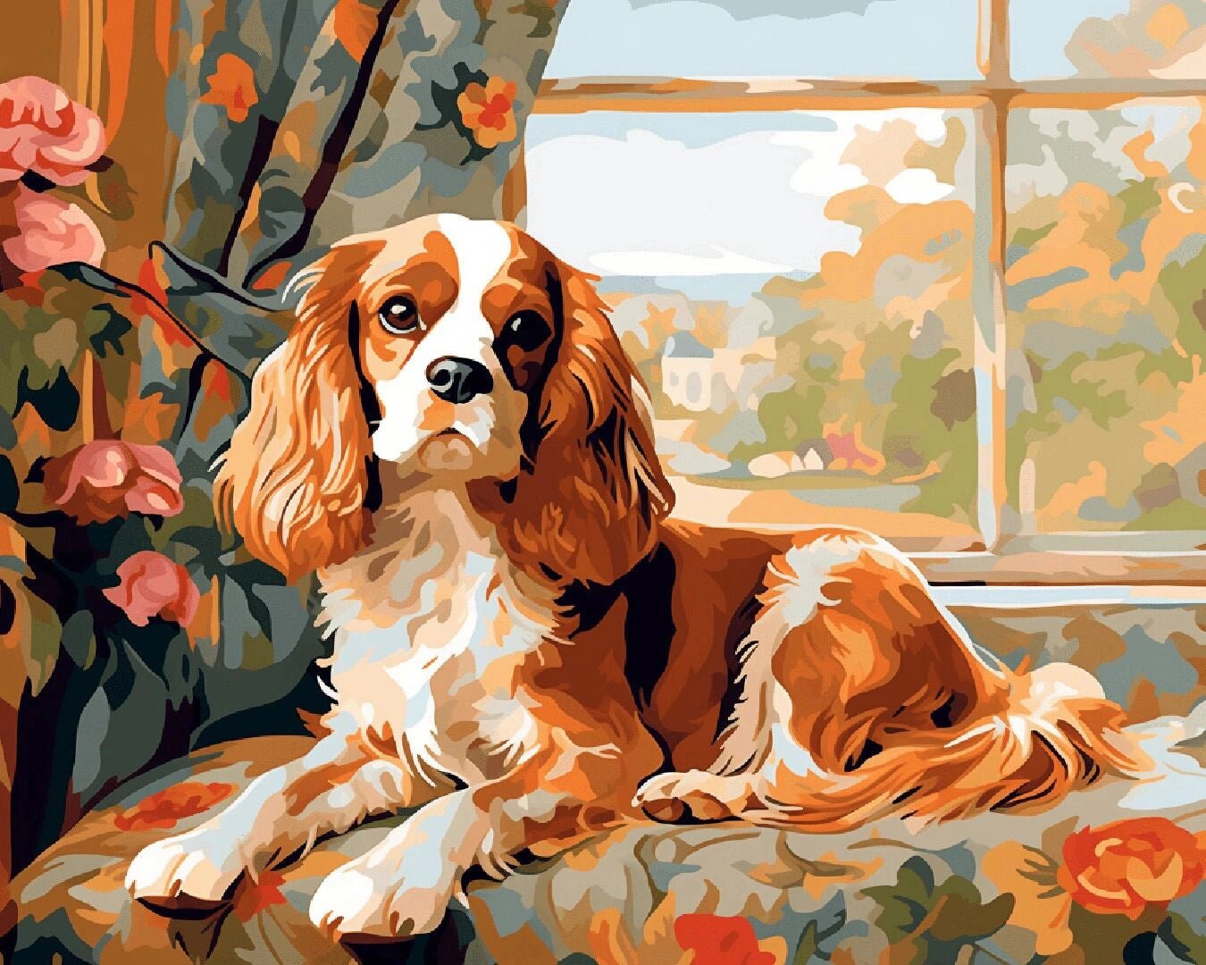 Cavalier King Charles Spaniel. paint by numbers kit