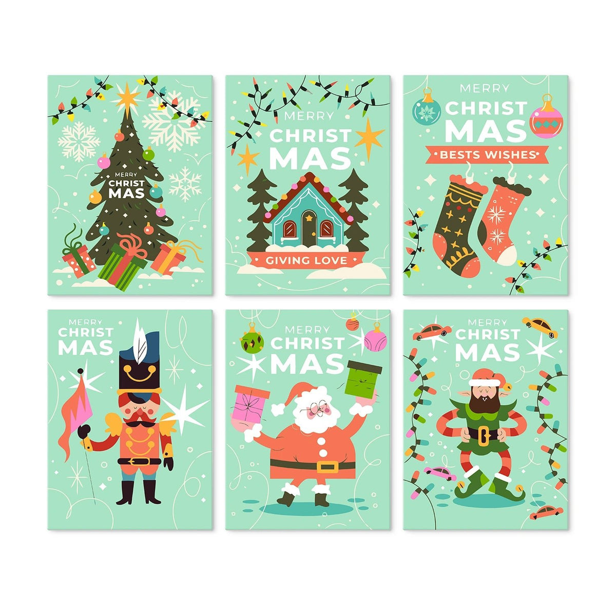 Christmas Cheer - Mini Paint by Numbers (6 Pieces) paint by numbers kit