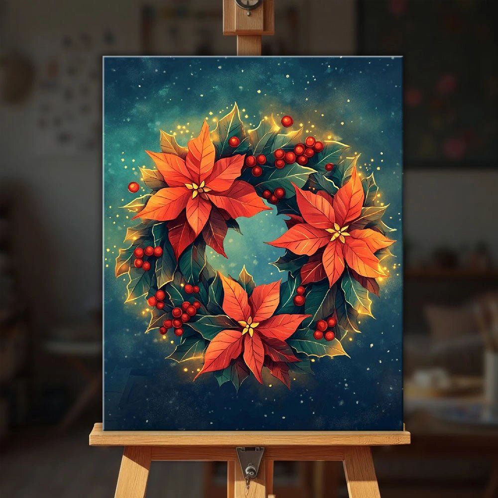 Christmas Wreath Glow paint by numbers kit