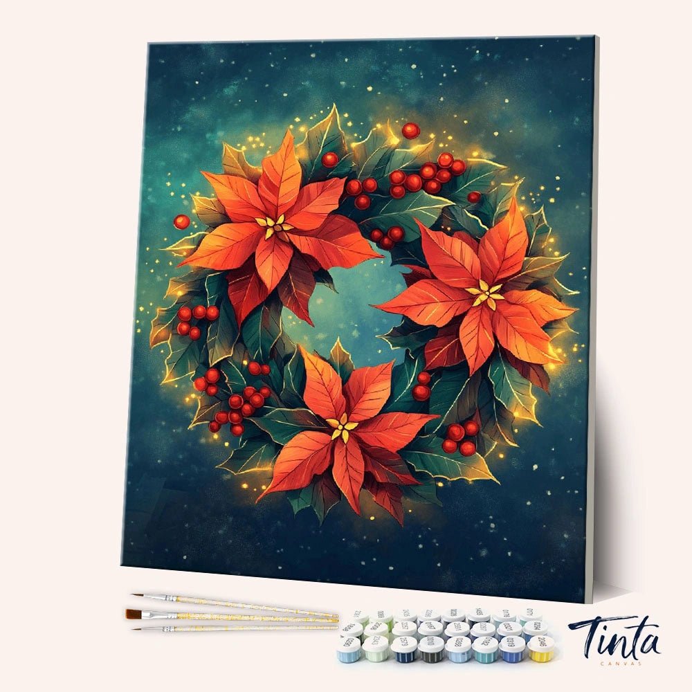 Christmas Wreath Glow paint by numbers kit
