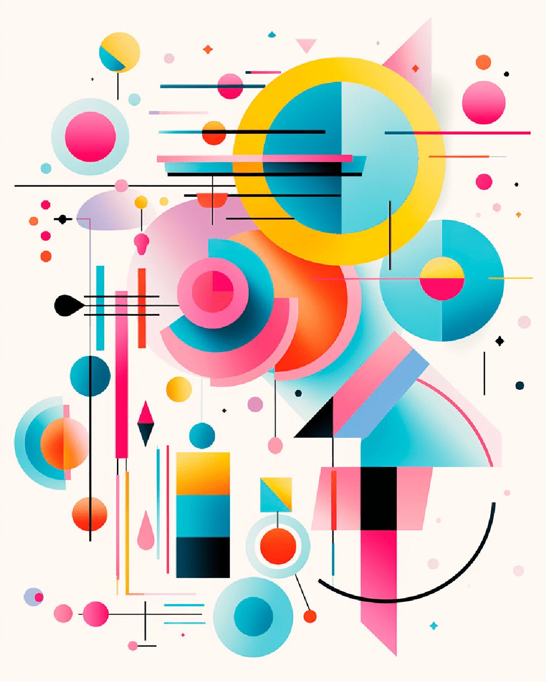 Chromatic Balance paint by numbers kit featuring colorful geometric shapes and modern abstract design