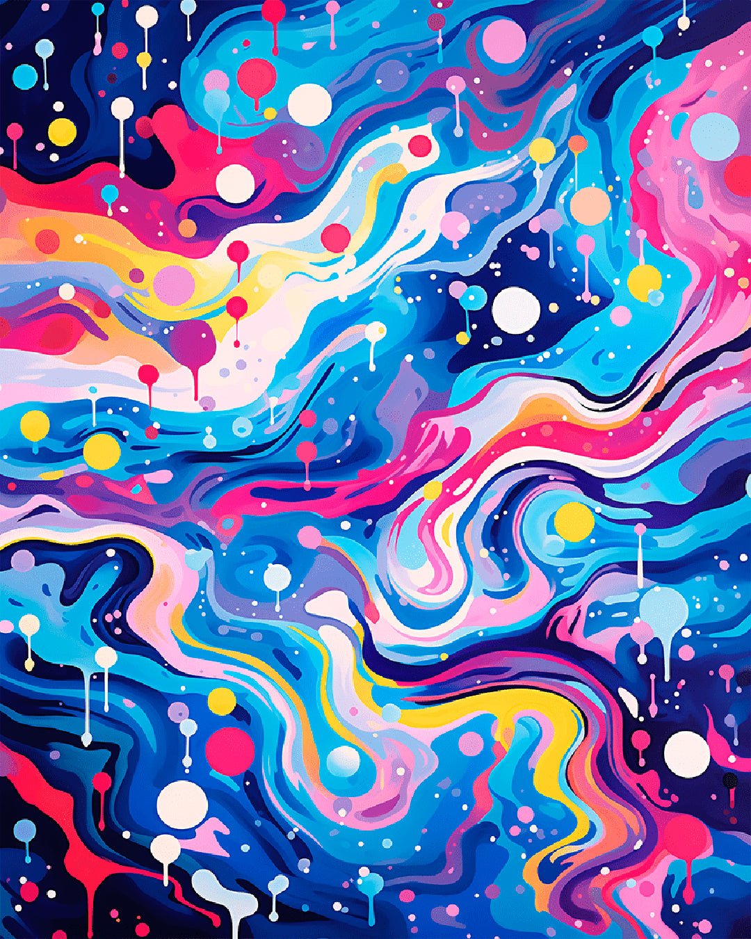 Color Drift paint by numbers kit artwork with swirling abstract colors and fluid modern design