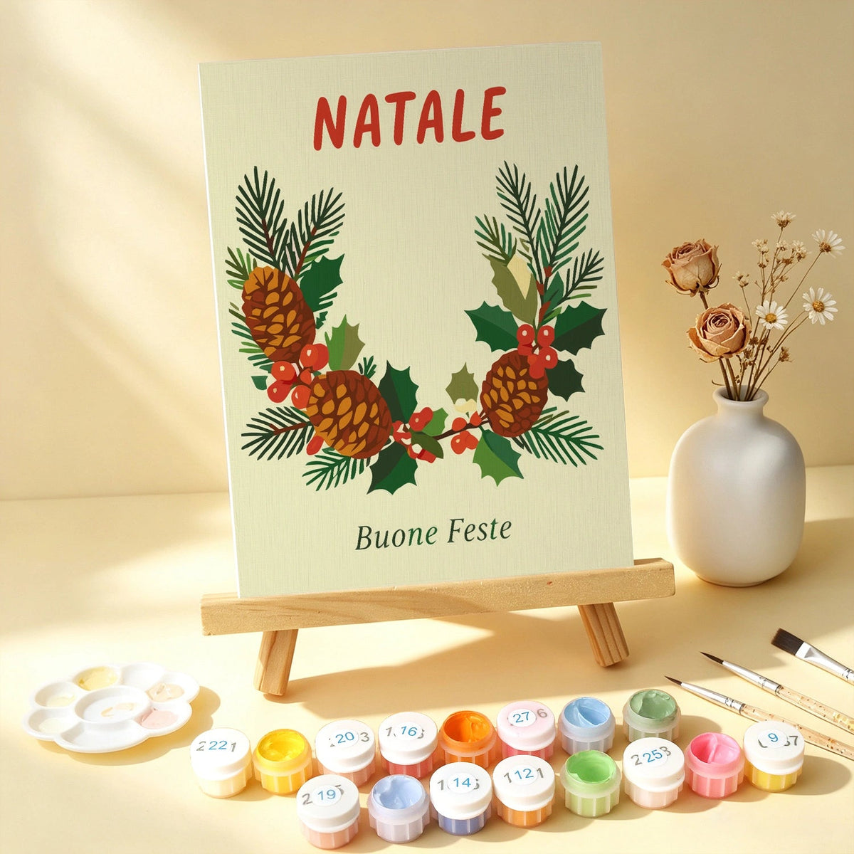 Cozy Christmas Traditions - Mini Paint by Numbers (6 Pieces) paint by numbers kit