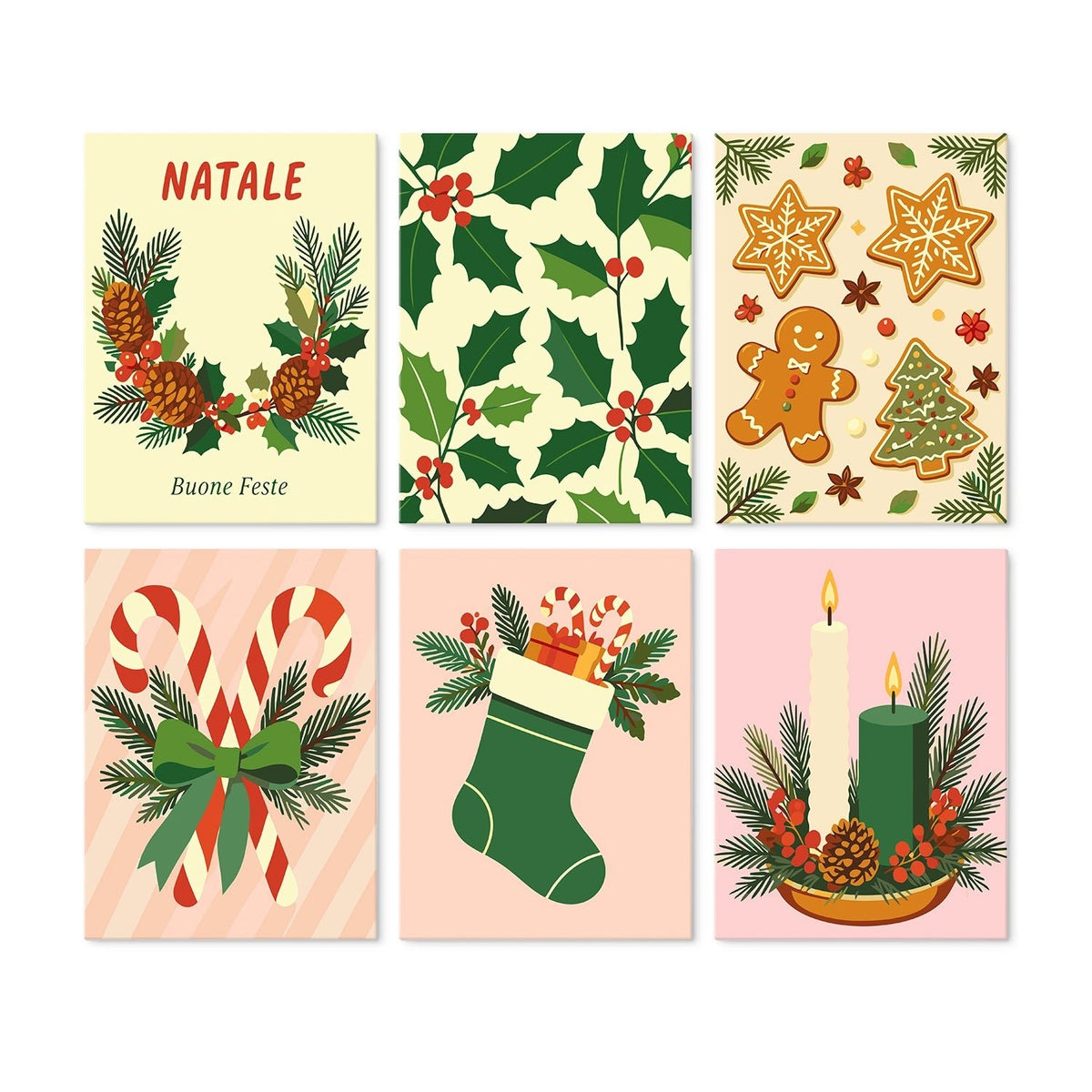 Cozy Christmas Traditions - Mini Paint by Numbers (6 Pieces) paint by numbers kit