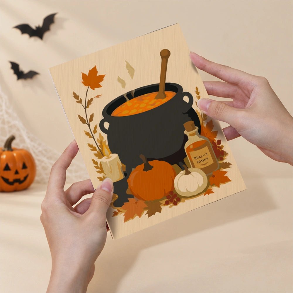 Cozy Halloween Harvest - Mini Paint by Numbers (6 Pieces) paint by numbers kit