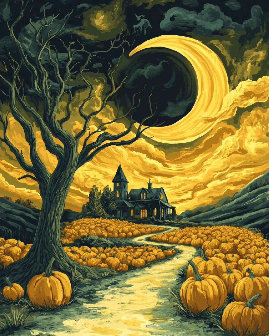 Crescent Halloween paint by numbers kit