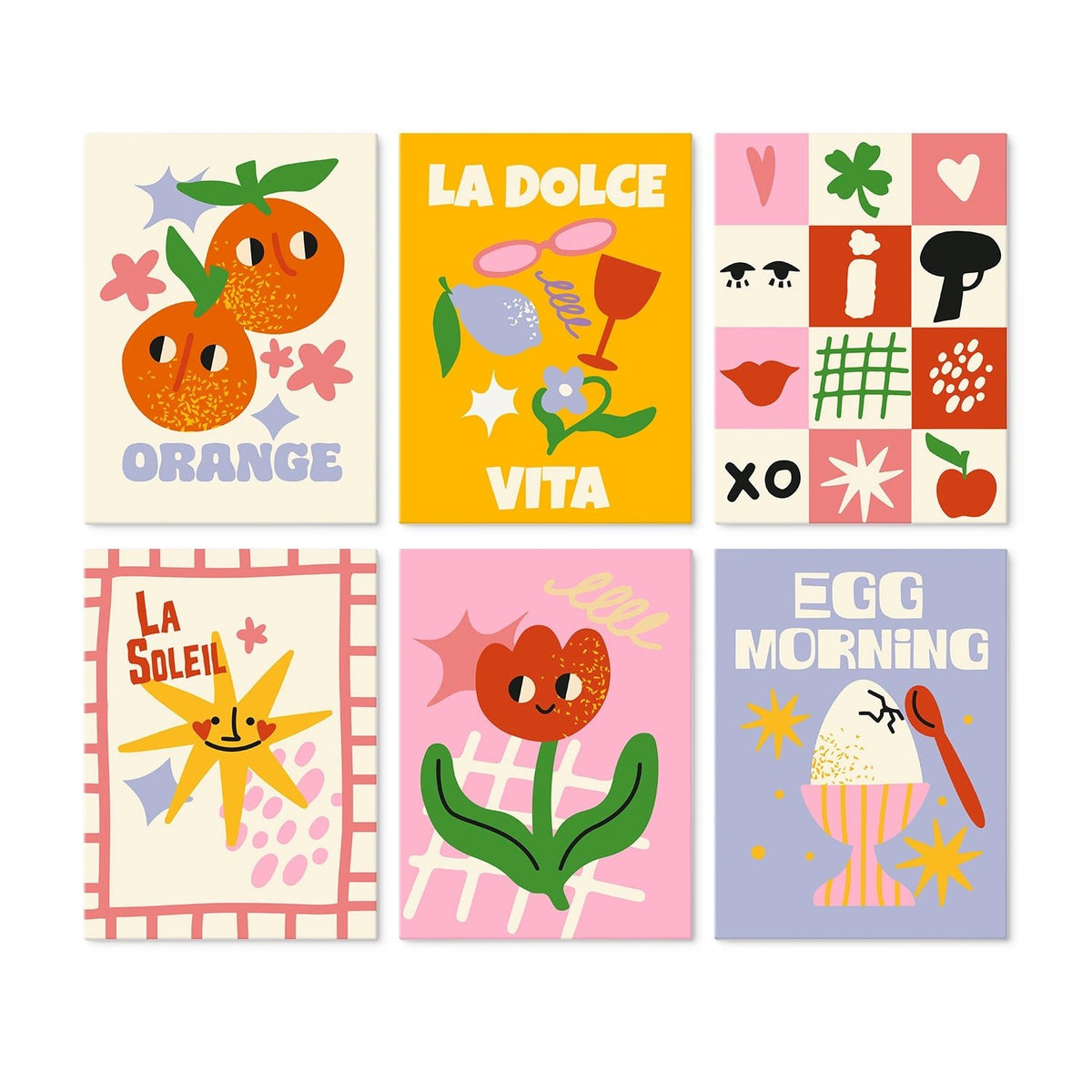 Dolce Vita Retro - Mini Paint by Numbers (6 Pieces) paint by numbers kit