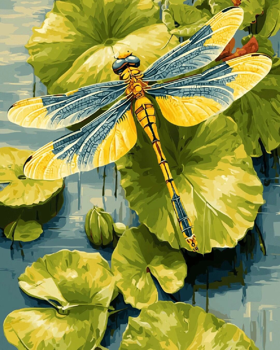 Dragonfly Lily paint by numbers kit