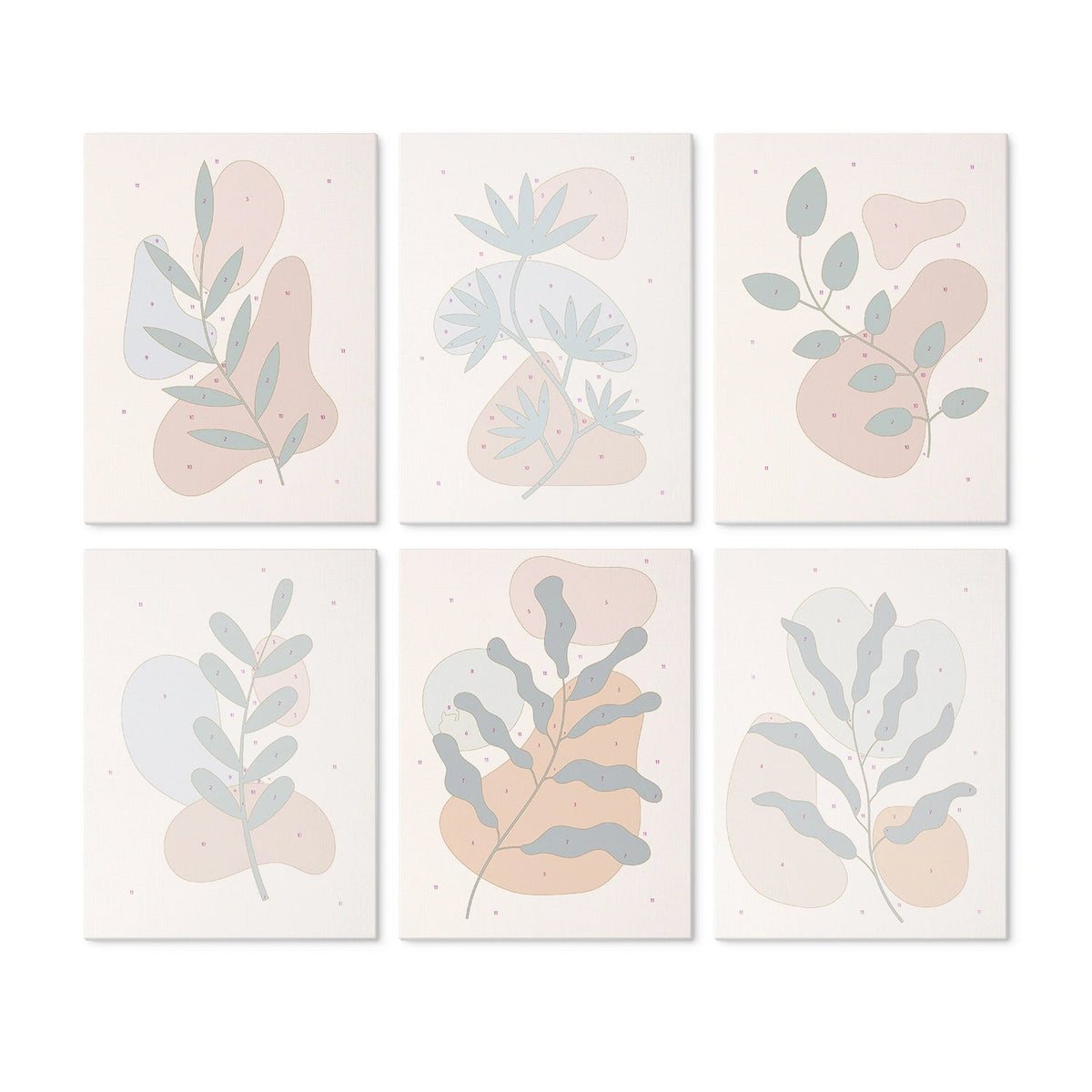 Earthy Botanicals - Mini Paint by Numbers (6 Pieces) paint by numbers kit
