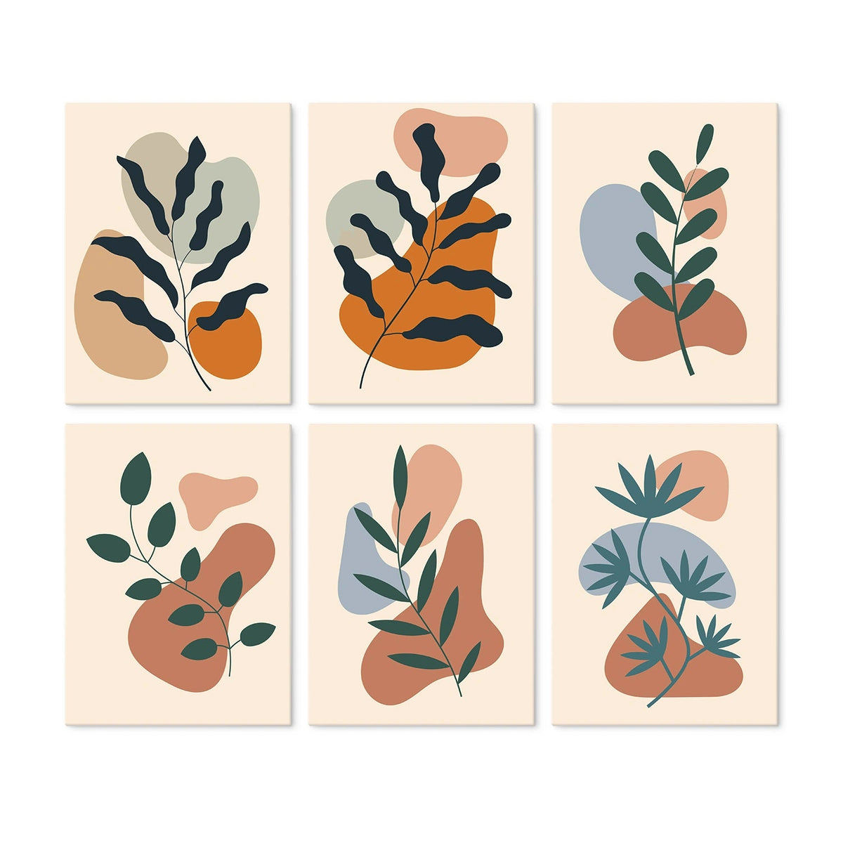 Earthy Botanicals - Mini Paint by Numbers (6 Pieces) paint by numbers kit