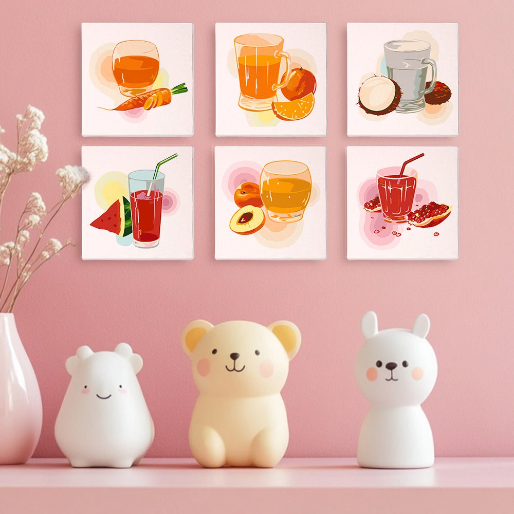 Morning Juice Ritual - Mini Paint by Numbers Kit (6 Pieces) paint by numbers kit