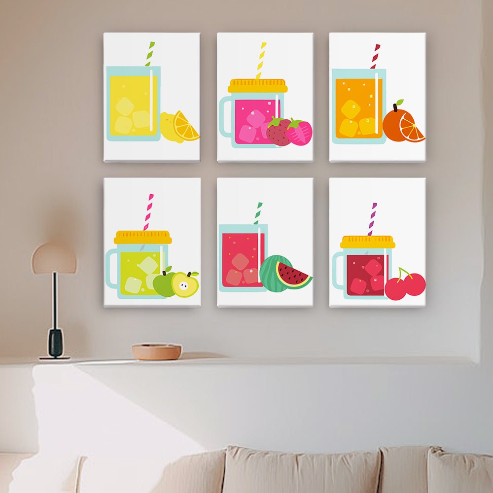 Sunny Sip Collection - Mini Paint by Numbers Kit (6 Pieces) paint by numbers kit