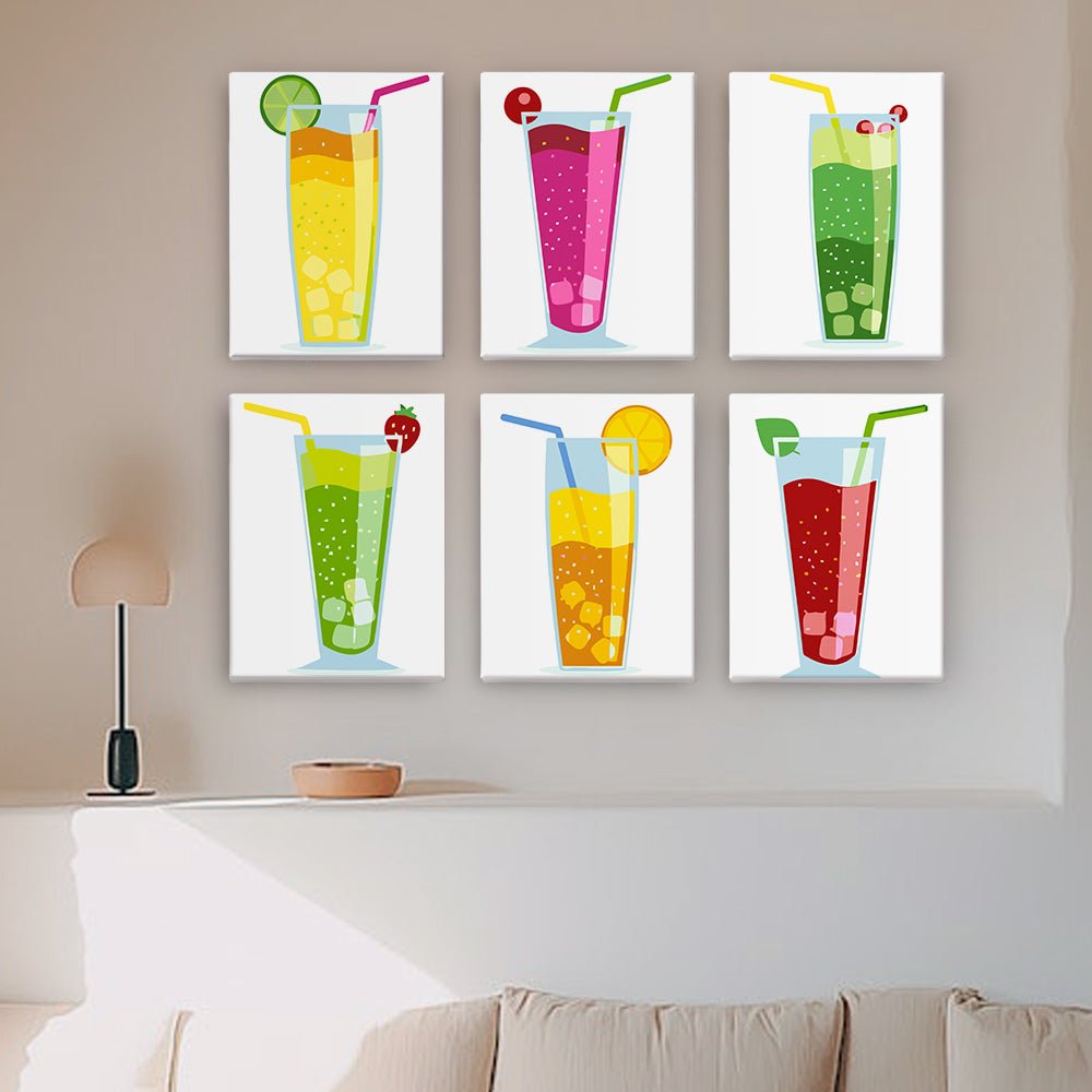 Colorful Juice Bar - Mini Paint by Numbers Kit (6 Pieces) paint by numbers kit