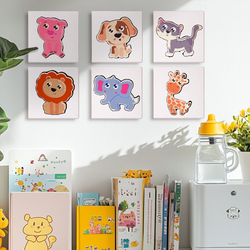 Happy Little Animal Friends - Mini Paint by Numbers Kit (6 Pieces) paint by numbers kit