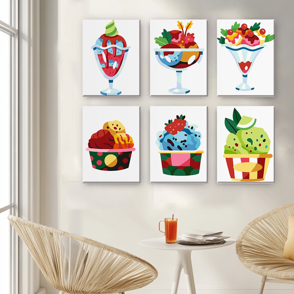 Sweet Treat Moments - Mini Paint by Numbers Kit (6 Pieces) paint by numbers kit