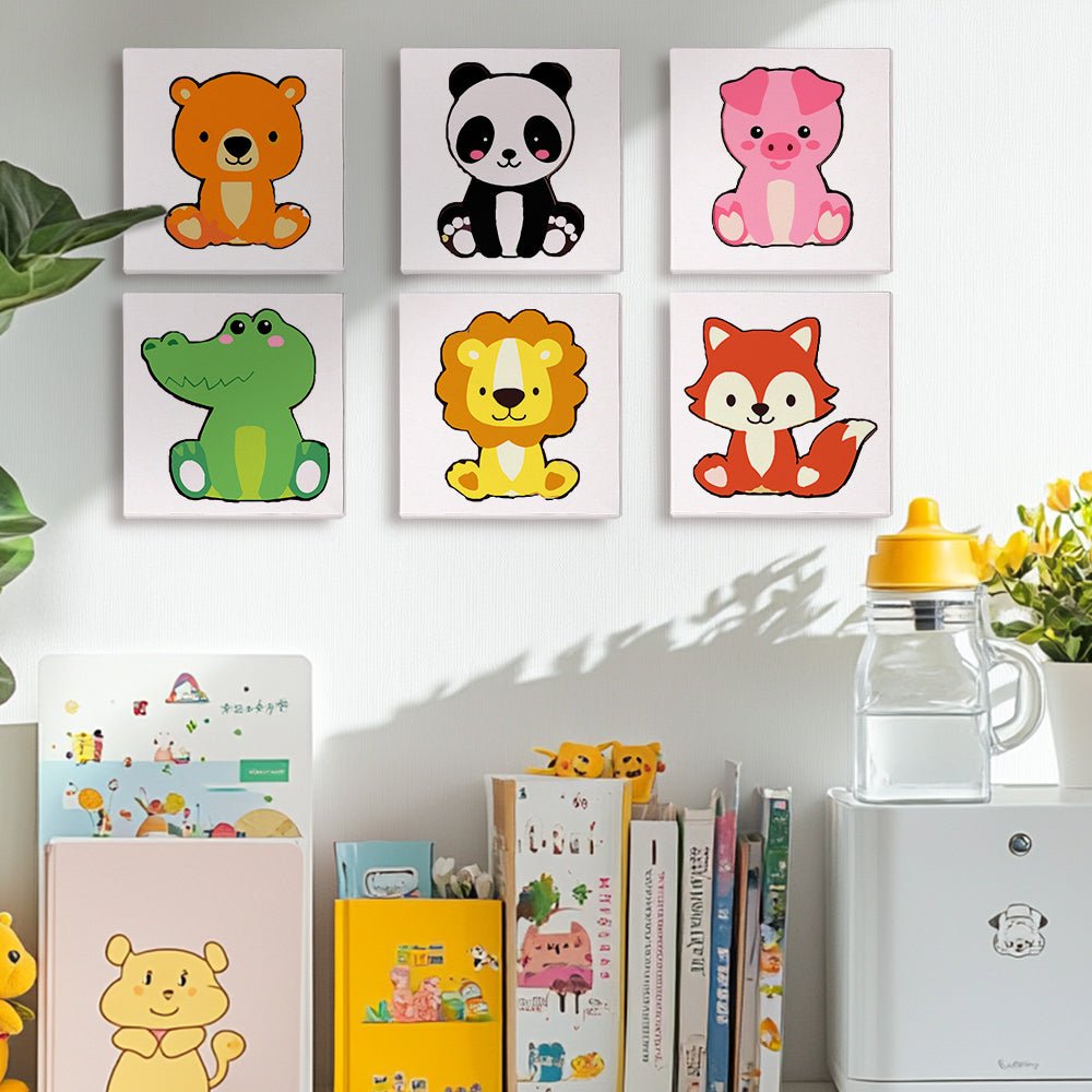 Tiny Jungle Friends - Mini Paint by Numbers Kit (6 Pieces) paint by numbers kit