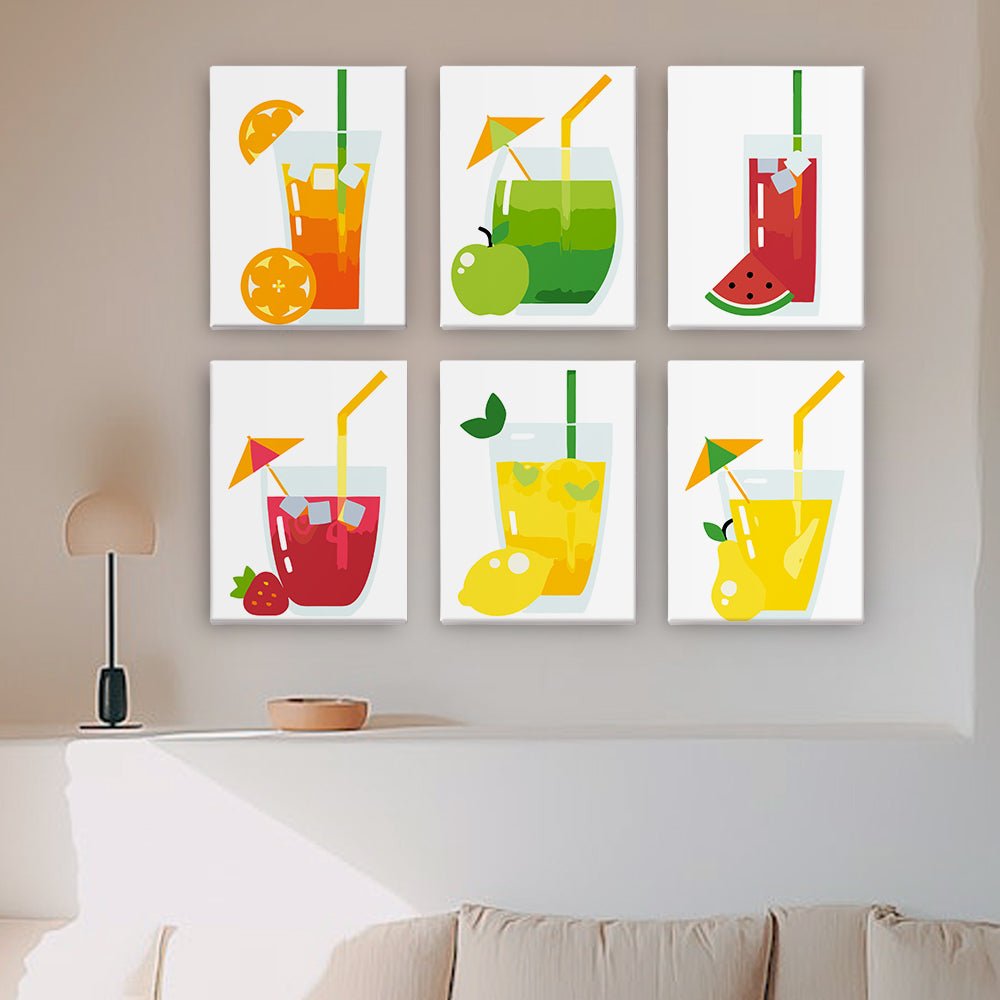 Fresh Juice Moments - Mini Paint by Numbers Kit (6 Pieces) paint by numbers kit