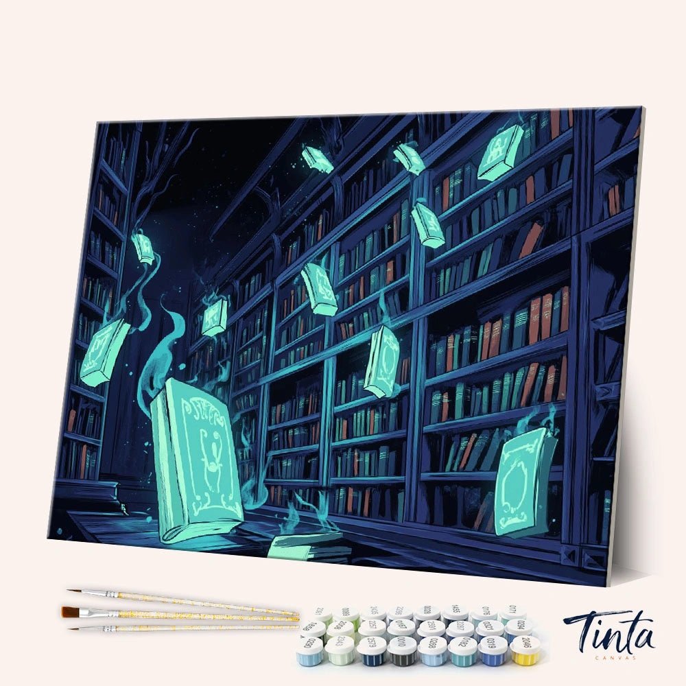 Enchanted Midnight Library paint by numbers kit