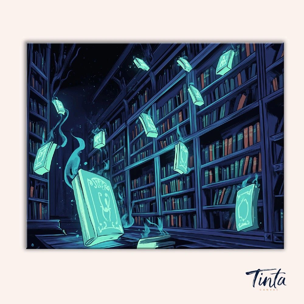 Enchanted Midnight Library paint by numbers kit