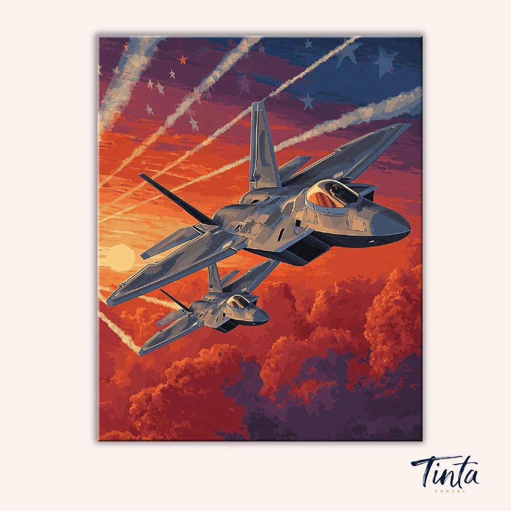 F - 22 Raptors paint by numbers kit