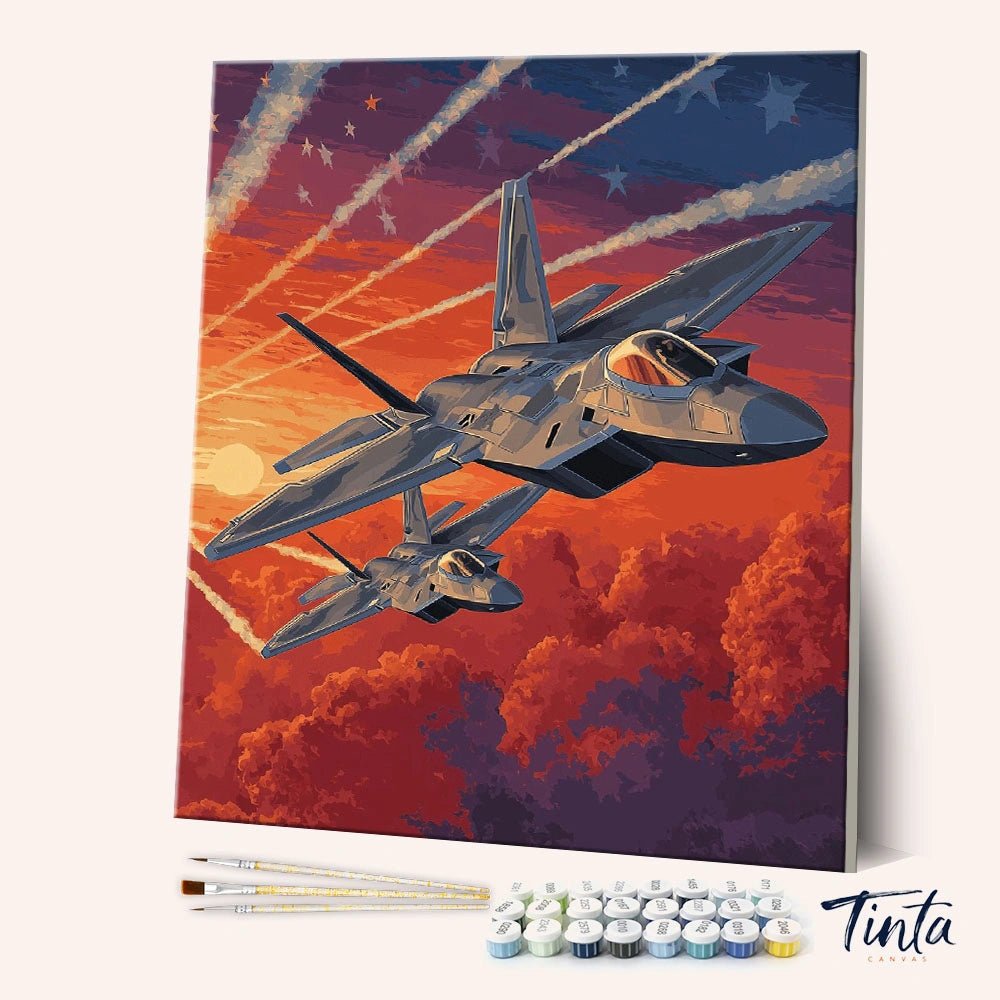 F - 22 Raptors paint by numbers kit