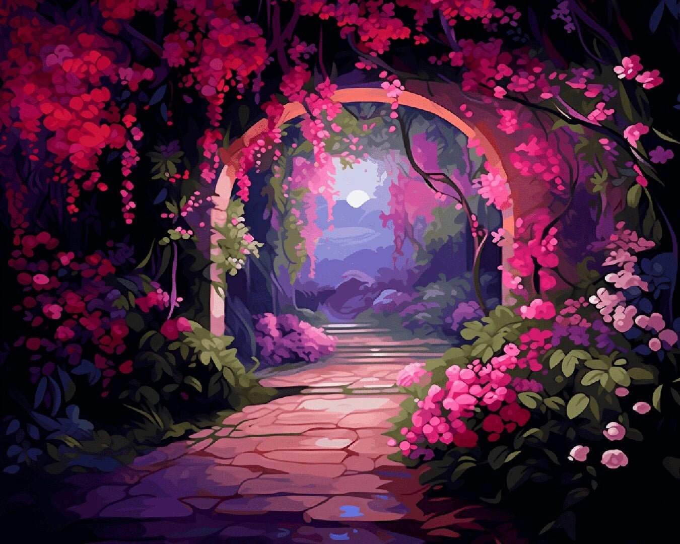 Floral Archway paint by numbers kit