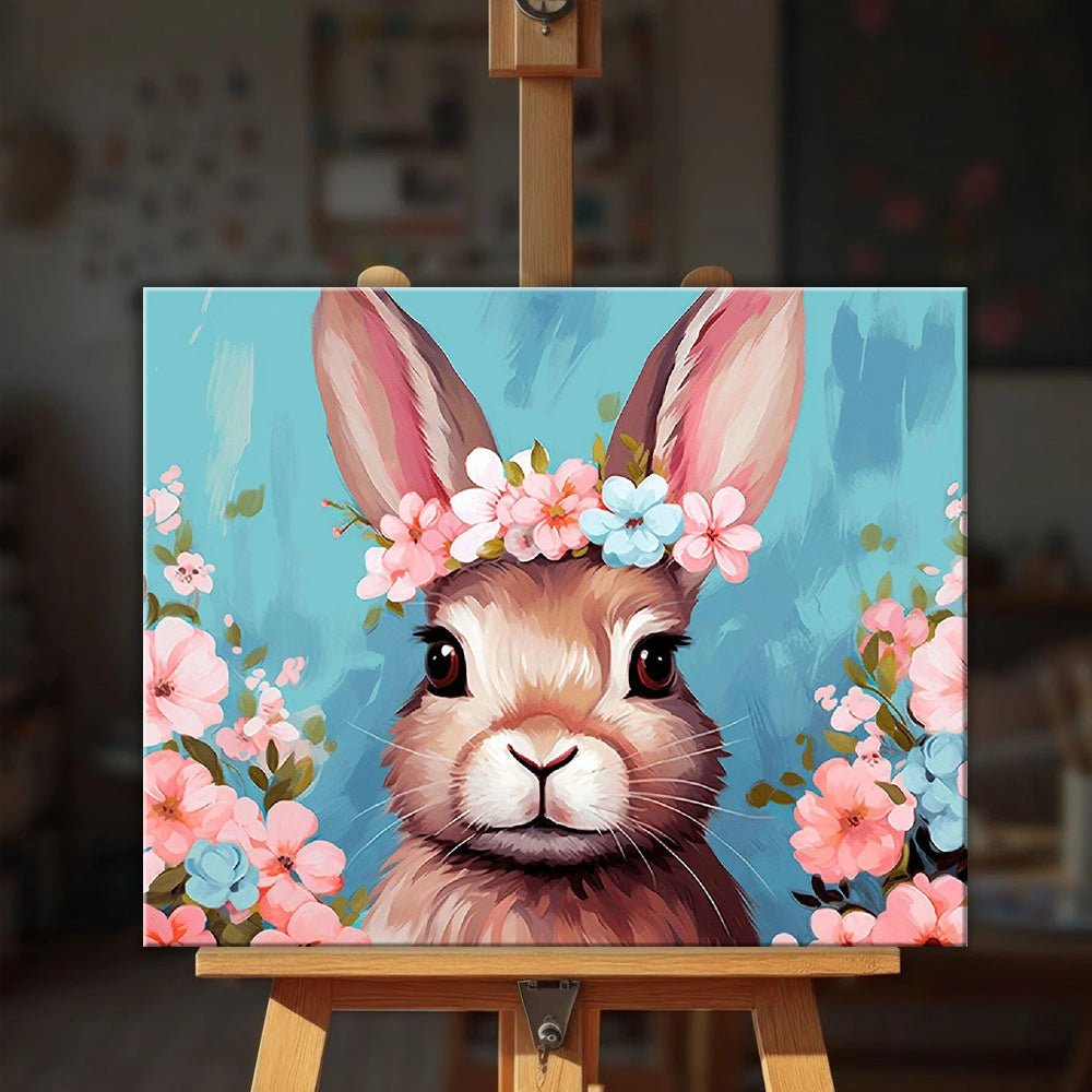 Floral Crown Bunny paint by numbers kit