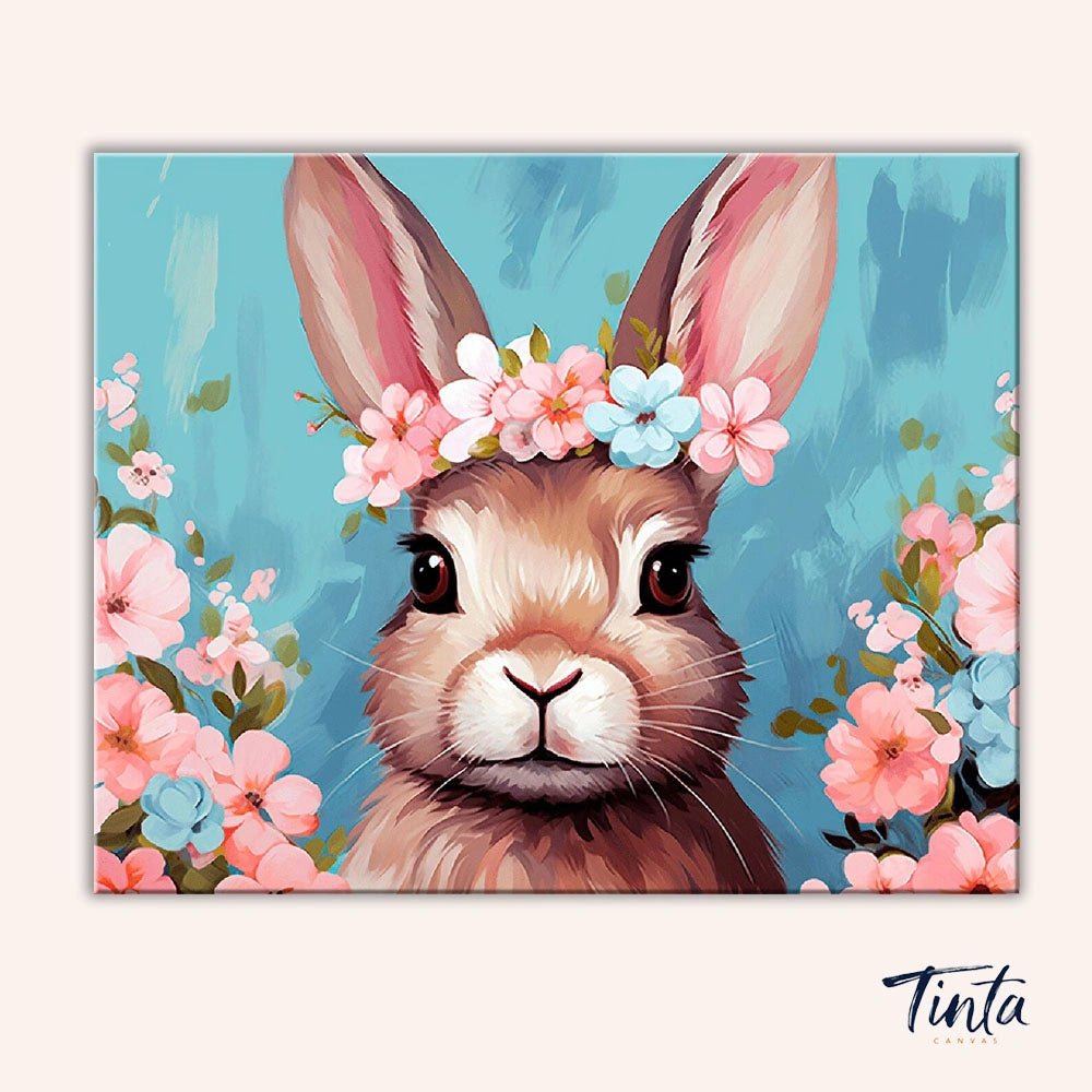 Floral Crown Bunny paint by numbers kit