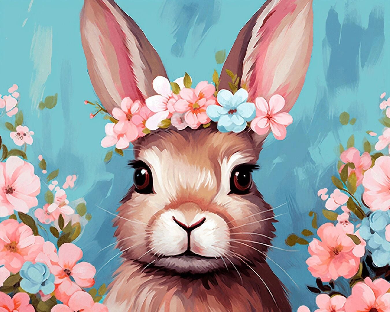 Floral Crown Bunny paint by numbers kit