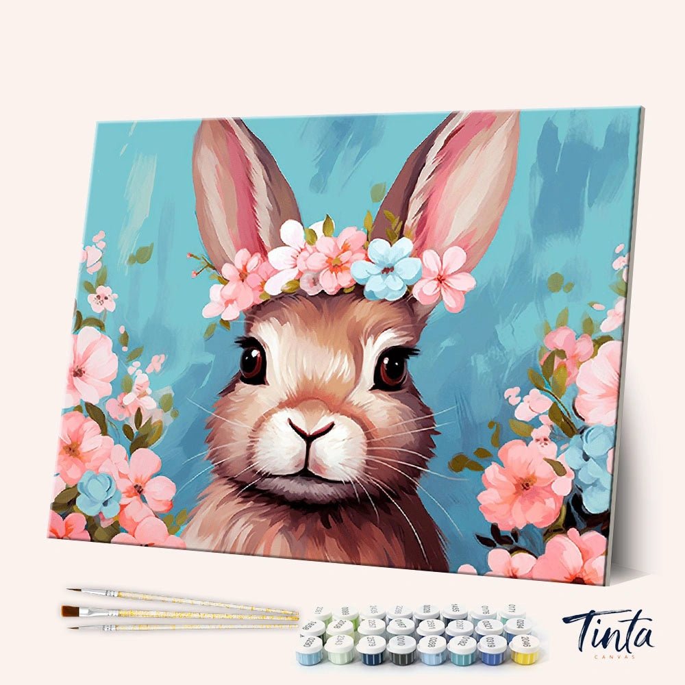 Floral Crown Bunny paint by numbers kit