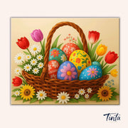 Floral Easter Basket paint by numbers kit