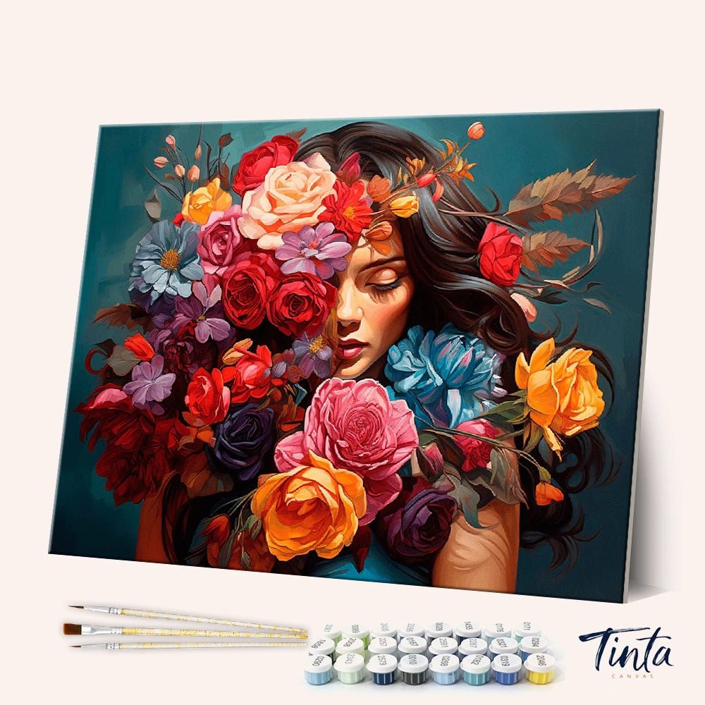 Floral Embrace paint by numbers kit
