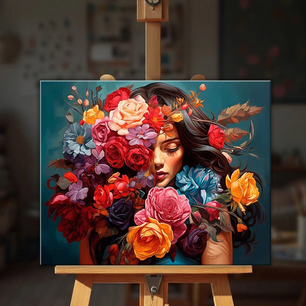 Floral Embrace paint by numbers kit