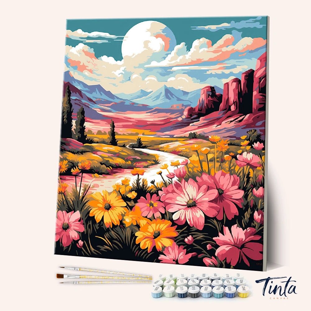 Flower Valley paint by numbers kit
