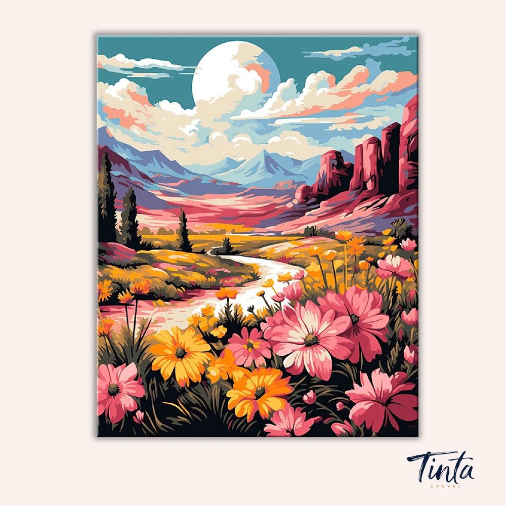 Flower Valley paint by numbers kit