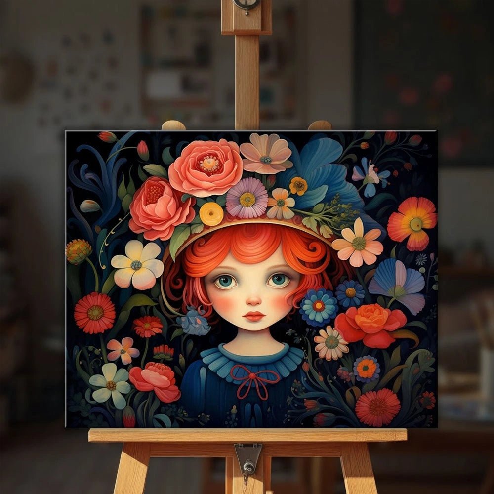 forest Bloom Girl paint by numbers kit