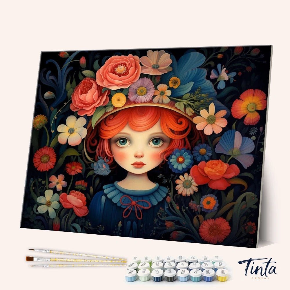forest Bloom Girl paint by numbers kit