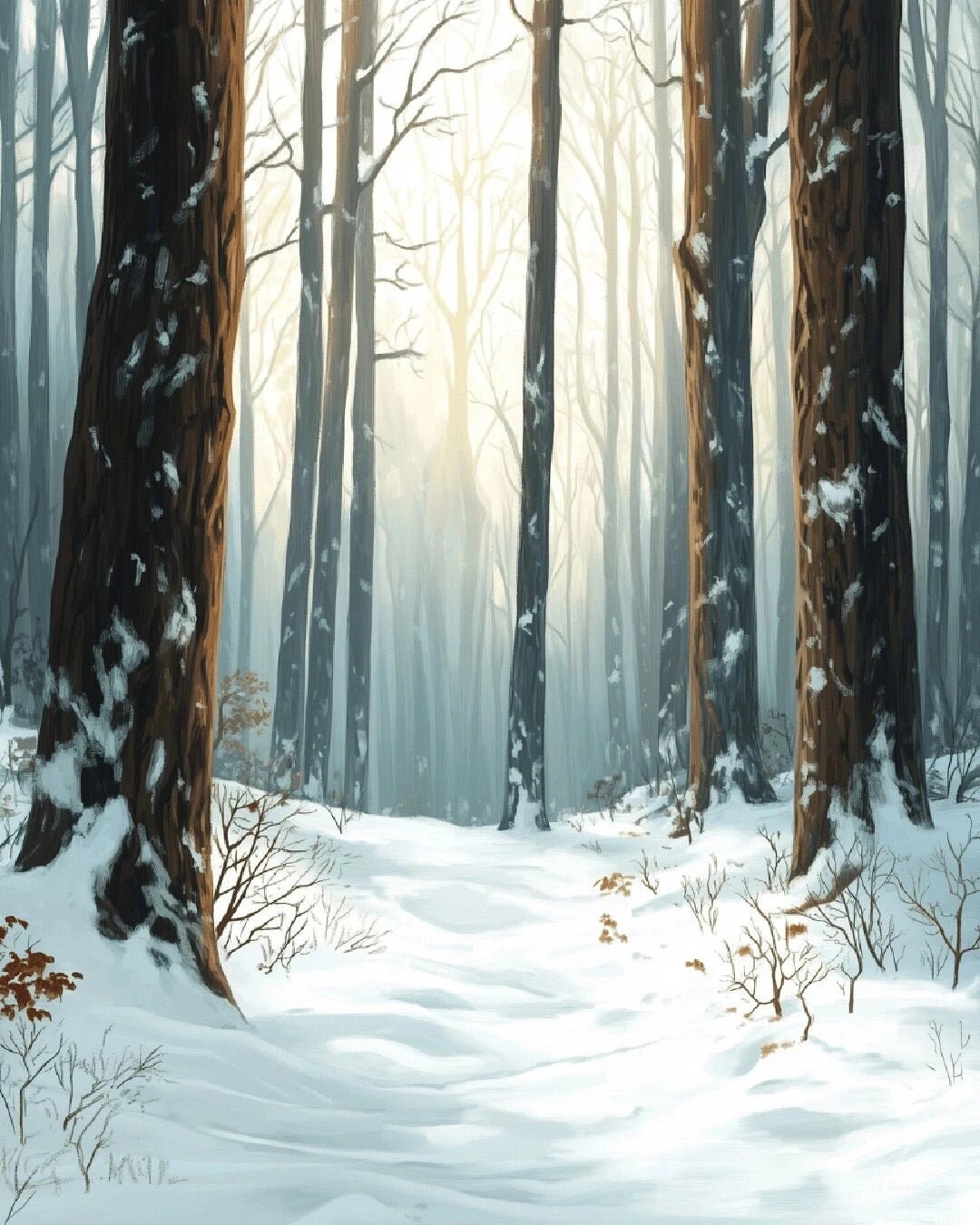 Forest Snow paint by numbers kit