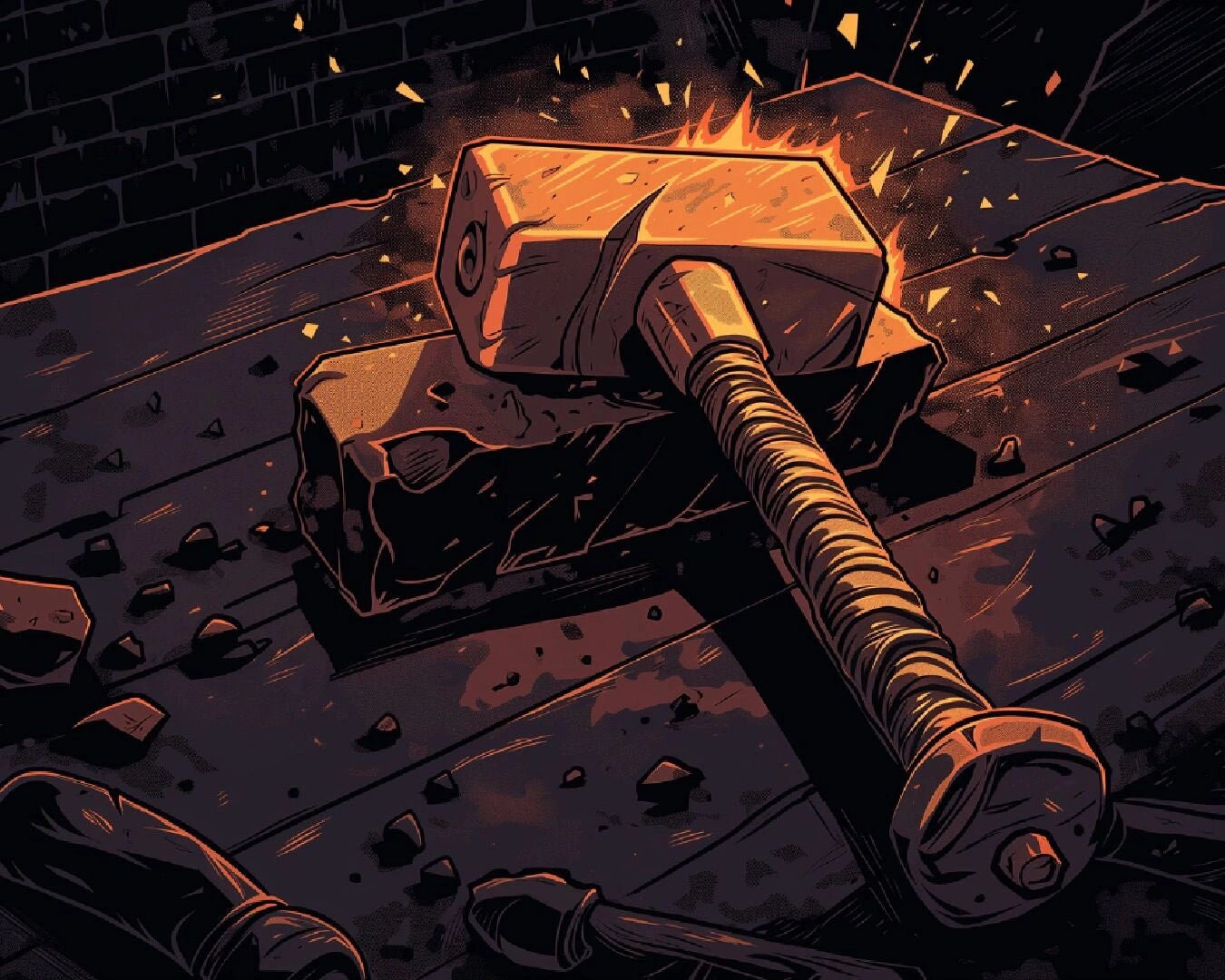 Forging of Mjolnir paint by numbers kit