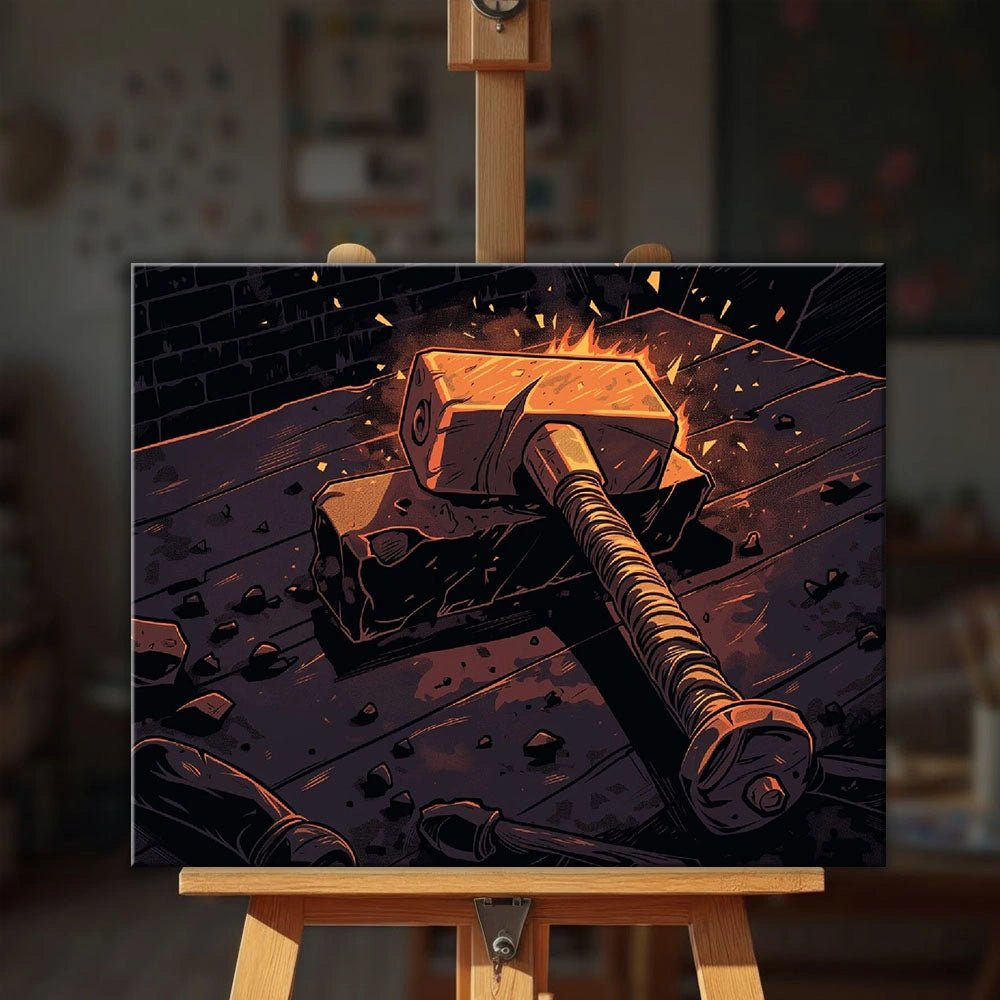 Forging of Mjolnir paint by numbers kit