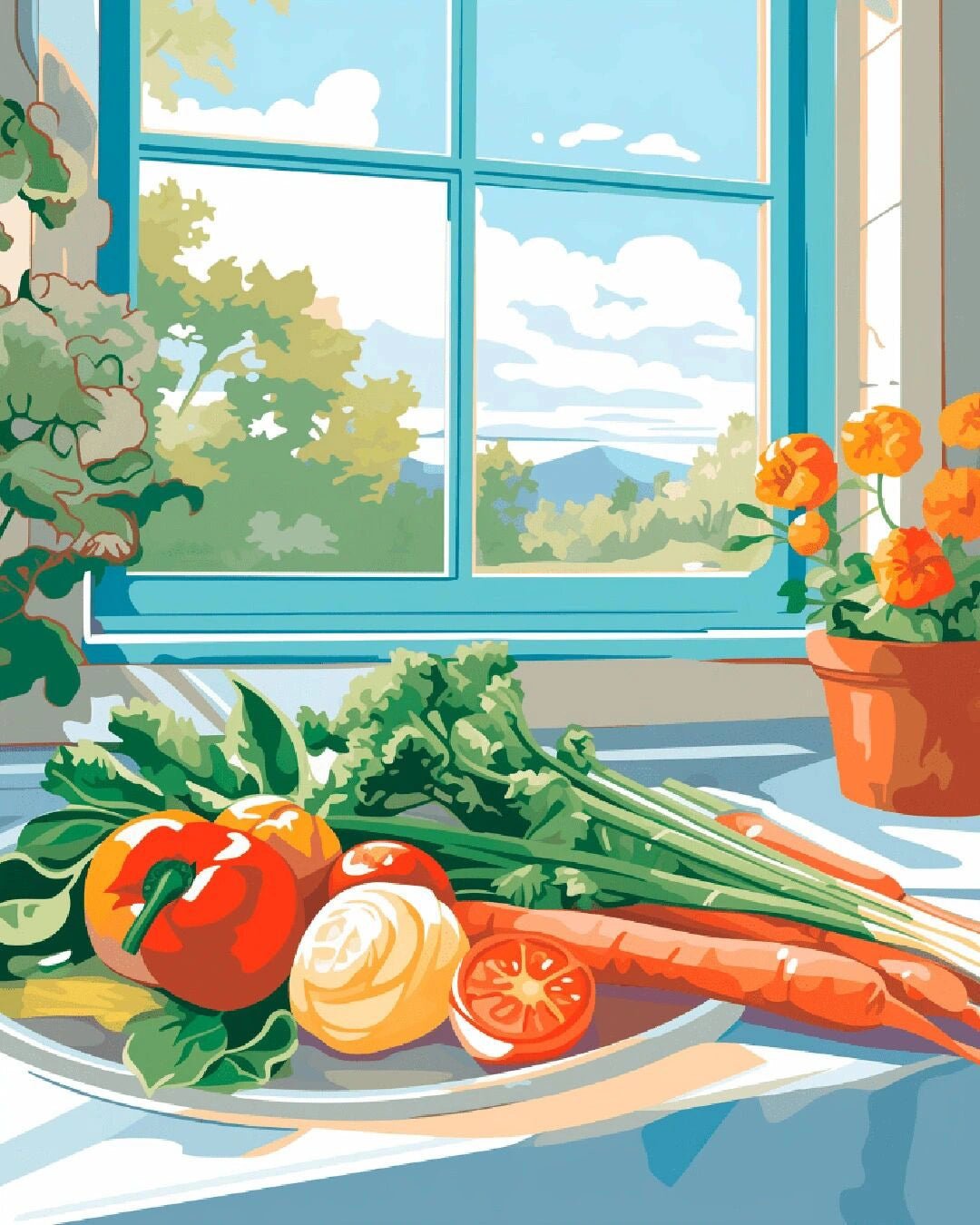 Fresh Vegetables paint by numbers kit
