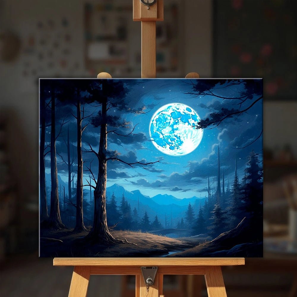 Full Moon's Woods paint by numbers kit