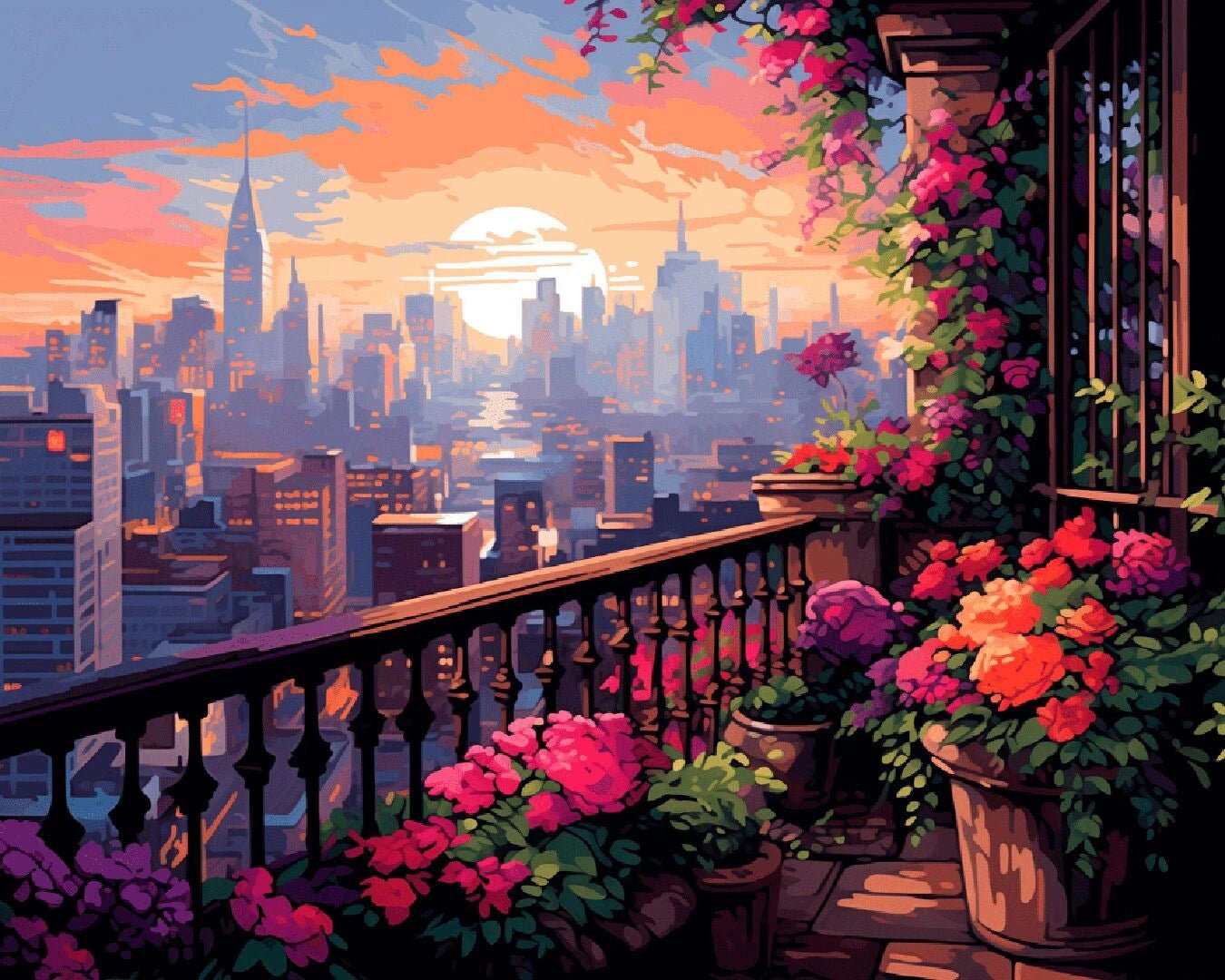 Garden Balcony paint by numbers kit